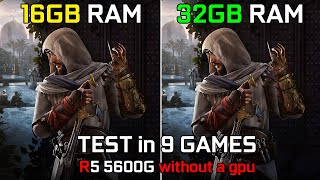 Ryzen 5 5600G  16GB vs 32GB RAM [upl. by Rains]