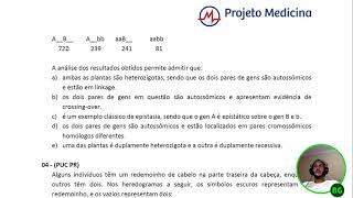 Questão de Genética  Genética Mendeliana PUC PR 1 [upl. by Nehr378]