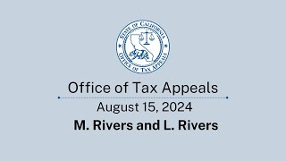 Office of Tax Appeals August 15 2024 [upl. by Guibert]