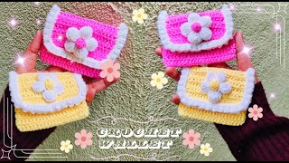 How to make Crochet Wallet  Step by step tutorial  For beginners [upl. by Kulsrud]