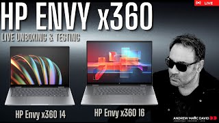 2024 HP Envy x360 14 amp 16  Live Unboxing amp Testing [upl. by Alokin]