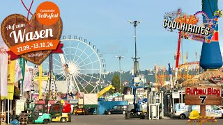 177 Cannstatter Volksfest 2024  Aufbau Blog 7 2292024  Clip by CoolKirmes [upl. by Nylahs]