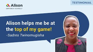 Alison’s Free Online Courses are Worth It  Testimonial by Alison Graduate Sadres Twinomugisha [upl. by Elleimac]