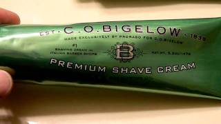 Review of CO Bigelow Premium Shave Cream with Eucalyptus and Menthol [upl. by Tench]