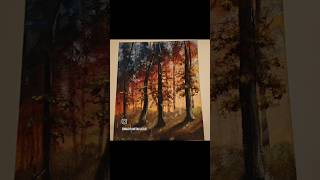 Landscape painting forest sunset [upl. by Rochette]