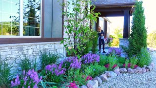 FRONT YARD GARDEN TOUR  Window Boxes Perennials In Bloom amp Container Garden Recipes [upl. by Swords]