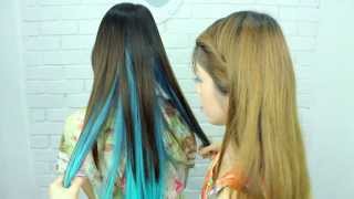 Supermodels Secrets How to use Clip on Ombre Dip Dye Straight Nylon Clip on Hair Extensions [upl. by Nuahsyt]