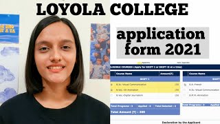 LOYOLA COLLEGE ADMISSION 2021 APPLICATION FORM filling full application form [upl. by Boyer]