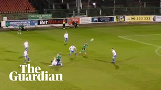 The best own goal Ive ever seen 30yard lob over own keeper by Coleraine midfielder [upl. by Uriel]