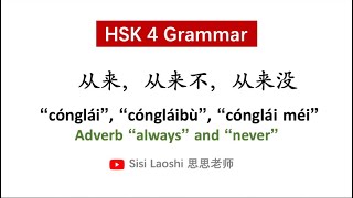 Learn Chinese HSK4 Grammar 从来，从来不，从来没 [upl. by Hennie]