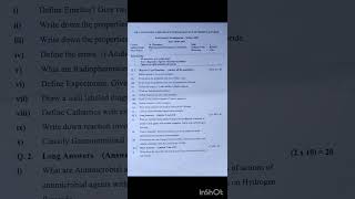 Bpharmacy  1 sem subject back year questions paper 🗞️📜 [upl. by Aisemaj]