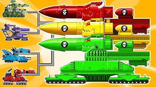 Monster tank HYBRID DORA ROCKET vs MEGA TANK  Cartoons about tanks [upl. by Jania]