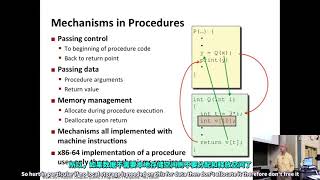 CMU 1521315513 CSAPP 深入理解计算机系统 Lecture 07 Machine Level Programming III Proc 中英字幕 [upl. by Elyssa289]