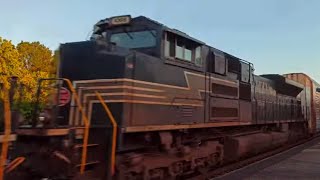 New York Central Railroad Heritage Unit 1066 Trails 3rd on Intermodal Train [upl. by Ahs]