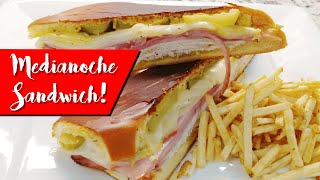 Medianoche Sandwich  Classic Cuban Midnight Media Noche Sandwich Recipe Miami Style [upl. by Ssor]