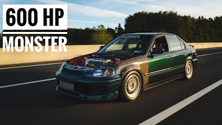 BUILDING A FULLY BUILT 600HP H2B TURBO CIVIC IN 10 MINUTES  INSANE TRANSFORMATION [upl. by Joellen510]