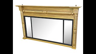 Small 19th Century Gilt Overmantle Mirror [upl. by Noxid539]