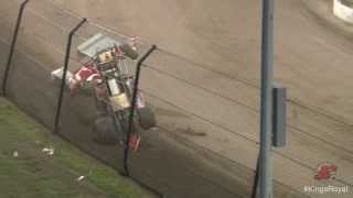 30th annual Kings Royal at Eldora Jared Horstman sprint car wild wreck [upl. by Etnwahs]