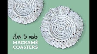 DIY Round Macramé Coasters  Boho Room Decor  Curly Made [upl. by Anella537]