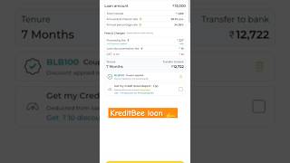 13000 का loan offer  KreditBee [upl. by Aiynat]