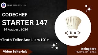 CodeChef Starter 147  Truth Teller And Liar [upl. by Maryjane590]