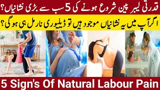 Labour Pain Ki Nishaniyaan in Urdu  5 Signs Of Natural Labour Pain  5 Symptoms of normal Delivery [upl. by Danieu]