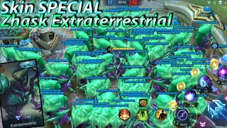 New Skin Special Zhask Extraterrestrial Gameplay With No Cooldown  Mobile Legends [upl. by Aynav930]