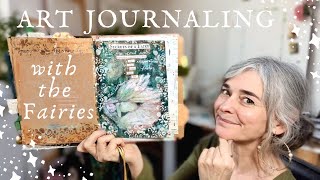 Start Art Journaling FAIRY EASY pages stepbystep ideas fairies big magic in my handmade journal [upl. by Anes687]