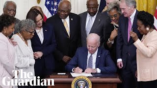 Biden signs bill marking Juneteenth as federal holiday celebrating end of slavery in US [upl. by Flanigan]