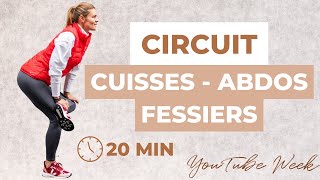 Circuit CUISSES ABDOS FESSIERS  20 min pour un corps TONIQUE [upl. by Titania]