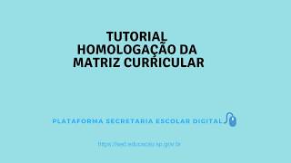 Homologação da Matriz Curricular [upl. by Elise]