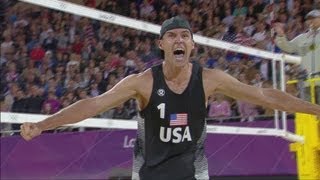 Mens Beach Volleyball Round of 16  RUS v USA  London 2012 Olympics [upl. by Dickenson316]