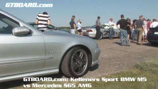 HD Mercedes S65 AMG vs Kelleners Sport BMW M5 M5BOARDcom [upl. by Erdnaet450]