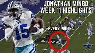 Jonathan Mingo EVERY ROUTE in Cowboys Debut 🔥  NFL Week 11 Highlights [upl. by Kissie972]