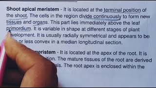 Root and shoot apical meristem IGNOU bscg [upl. by Aynat180]