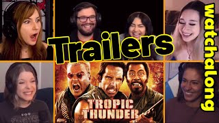 The Trailers  Opening of Tropic Thunder 2008 Realtime First Time Movie Reactions [upl. by Rauscher]