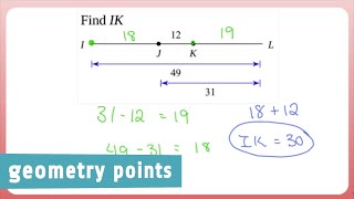 Geometry Points Segment Addition Postulate Example 1 [upl. by Alethia269]