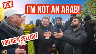 Im not Arab Youre a sellout Hamza Vs Lebanese Christian  Speakers Corner Hyde Park [upl. by Ridley]