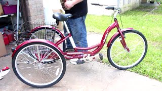 How To Assemble a Schwinn Meridian Adult 3 Wheel Trike Part 1 [upl. by Doralin]