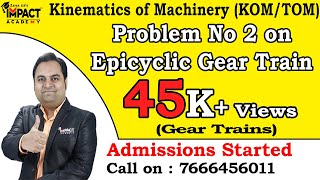 Problem No 2 on Epicyclic Gear Train  Gear Trains  KOMTOM  freeengineeringcourses zafarsir [upl. by Redep546]