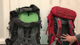 Pre 2022 Gregory Baltoro 65 vs Osprey Atmos AG 65 backpacks [upl. by Ettesus]