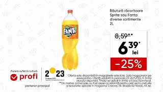 La Profi găsești o mulțime de oferte Acum ai Sprite sau Fanta div sortimente 2L la un pret special [upl. by Mackey]