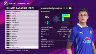 eFootball PES 2020 PS4  DINAMO ZAGABRIA CLASSIC ALL TIME XI 71100 [upl. by Abana352]