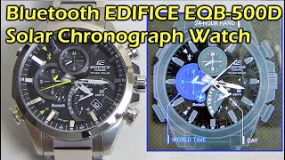 Bluetooth Casio EDIFICE EQB500D Solar Chronograph Watch [upl. by Bordie]