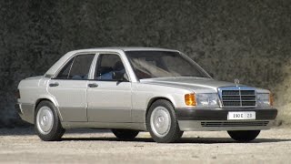 118 MercedesBenz 190E 20 86 brilliantsilver  AutoArt Millenium [upl. by Hennessy]