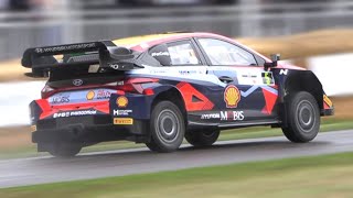 Hyundai i20 N Rally1 WRC  Pure Sound  Neuville amp Lappi at Goodwood FOS [upl. by Eelarat]