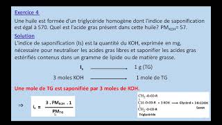 4 TD2 Exercice 4 Biochimie Structure des lipides par Bouseba B [upl. by Eehtomit]