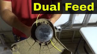 How To Replace String Trimmer Line With 2 StringsDual Feed Tutorial [upl. by Cullan939]