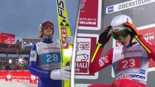 Tom Hilde 28 vs Klemens Murańka 23  Oberstdorf 291213  SKI JUMPING WORDL CUP 1314 [upl. by Ynney]