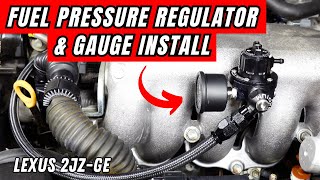 RADIUM Fuel Pressure Regulator amp Gauge INSTALL  Lexus IS300 2JZGE Project Build [upl. by Frendel]